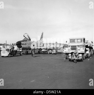 North American F-86D-50-NA "Sabre Dog" der 199. FIS, HAWAII-ANG, Hickam AFB. Stockfoto