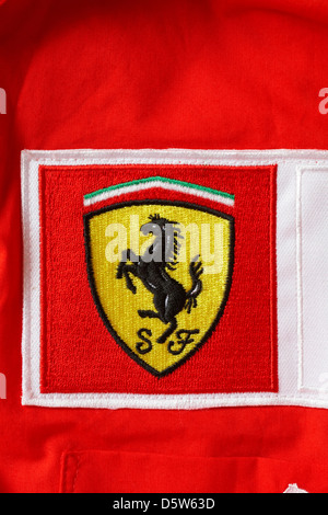 Scuderia Ferrari Racing Shield Logo rot oben Stockfoto