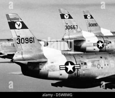 North American F-86L-55-NA "Sabre Hunde" der 182. FIS, TEXAS-ANG (Kelly AFB, TX). Stockfoto