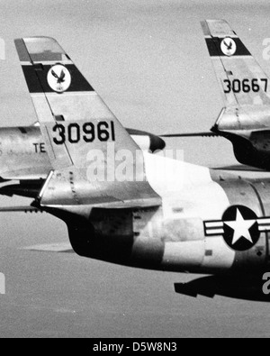 North American F-86L-55-NA "Sabre Hunde" der 182. FIS, TEXAS-ANG (Kelly AFB, TX). Stockfoto