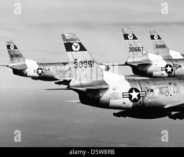 North American F-86L-55-NA "Sabre Hunde" der 182. FIS, TEXAS-ANG (Kelly AFB, TX). Stockfoto