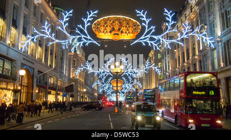 Regent Street in London 2012 gebucht Weihnachtsdekoration Stockfoto