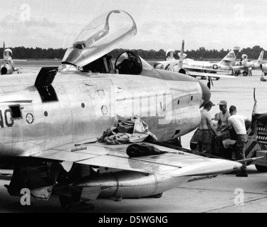 North American F-86D-60-NA (F - 86L) "Sabre Dog" von der PA-ANG. Stockfoto