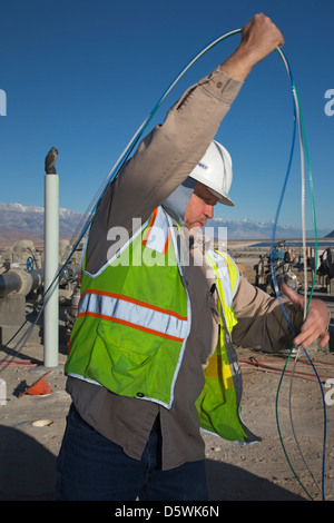 Los Angeles Wasser zurück zu Owens Lake 100 Jahre nach dem Bau Los Angeles Aquädukt Stockfoto