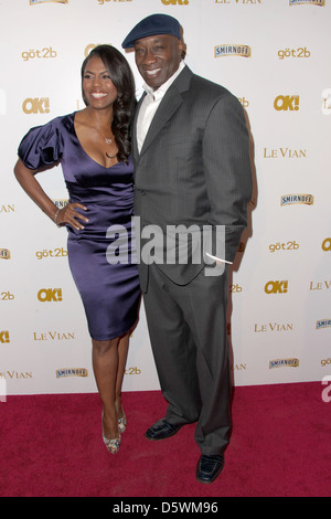 Omarosa Manigault-Stallworth, Michael Clarke Duncan OK! Magazines Pre-Grammy-Veranstaltung im Tru Hollywood Hollywood, Kalifornien, USA- Stockfoto