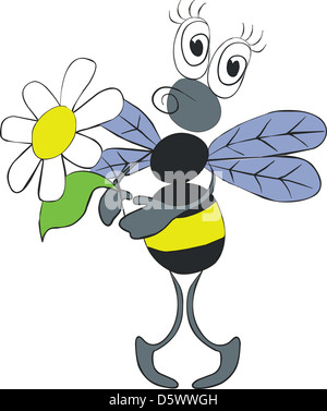 Biene mit Blumenfarbe 02 Stockfoto