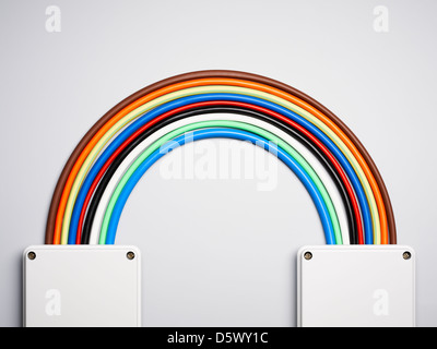 Bunte Schnüre Regenbogen Form Stockfoto