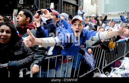 Atmosphäre New York Giants Ticker Tape Siegesparade nach unten Canyon Heros am Februar in New York City. Die Stockfoto