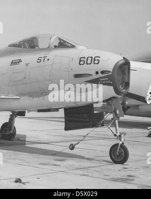 North American FJ-4 b "Fury" NATC Flugzeuge am NAS Patuxent River, Maryland. Stockfoto