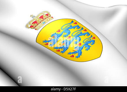 Wappen von Dänemark. Hautnah. Stockfoto