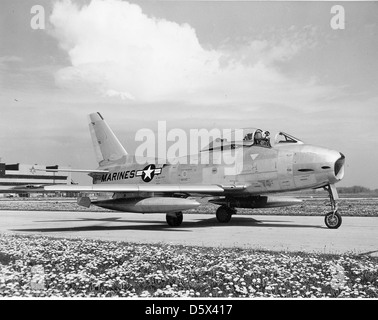 North American FJ-2 "Fury" von NATC an der North American Aviation, Inc., Columbus, Ohio zu Pflanzen. Stockfoto