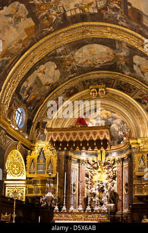 Innenraum der St. Johns Co-Kathedrale, Valletta, Malta Stockfoto