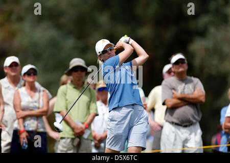 7. April 2013: Karrie Webb von Australien in Aktion während der Endrunde der Kraft Nabisco Championship im Mission Hills Country Club in Rancho Mirage, Kalifornien... Charles Baus/CSM. Stockfoto