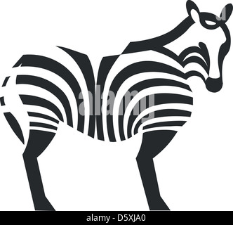 Zebra schwarz Silhouette 01 Stockfoto