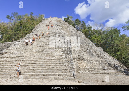 Pyramide von Coba Quintana Mexiko Stockfoto