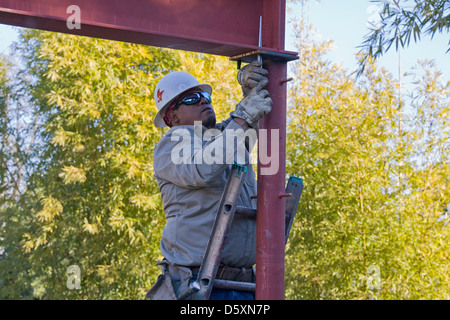 Stahl Rahmung des Green home für Ed Begley Jr., Bau unter LEED Platin Zertifizierung Normen geschieht Stockfoto