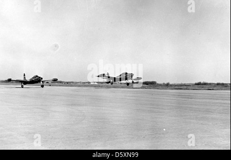 Die Republic F-84D und F-84E wurden von der Ohio Air National Guard (OHIO-ANG) zur Luftverteidigung und zur Unterstützung der Luftunterstützung während des Kalten Krieges eingesetzt. Stockfoto