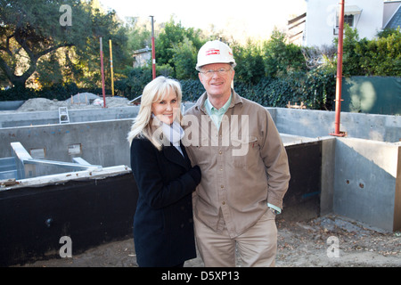 Stahl Rahmung des Green home für Ed Begley Jr., Bau unter LEED Platin Zertifizierung Normen geschieht Stockfoto