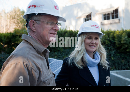 Stahl Rahmung des Green home für Ed Begley Jr., Bau unter LEED Platin Zertifizierung Normen geschieht Stockfoto