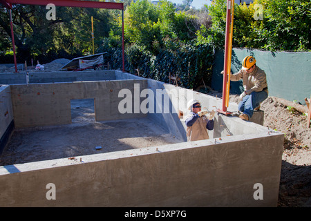 Stahl Rahmung des Green home für Ed Begley Jr., Bau unter LEED Platin Zertifizierung Normen geschieht Stockfoto