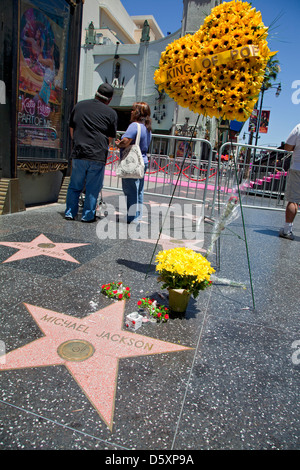 Michael Jackson-Stern am Hollywood Walk of Fame, Hollywood Blvd, Los Angeles, Kalifornien, USA Stockfoto