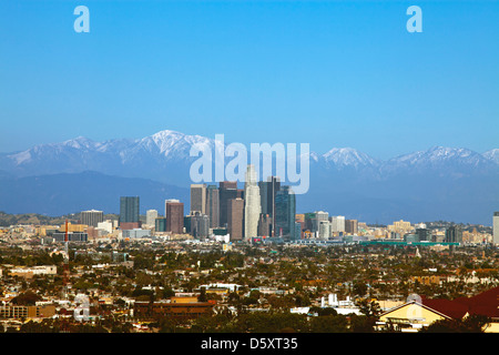 Skyline von Los Angeles (2/2013), San Gabriel Mountains, California Stockfoto