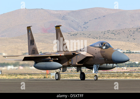 F-15 Eagle der 57. Gegner Taktik Gruppe mit Sitz in Nellis AFB. Stockfoto