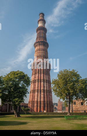 Qutub Minar Turm, Delhi, Indien Stockfoto