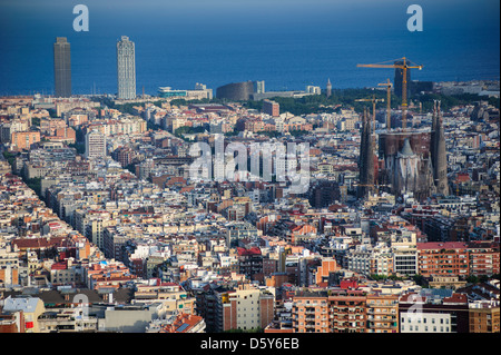Skyline von Barcelona, Barcelona, Spanien Stockfoto