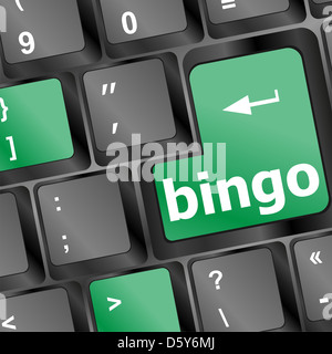 Bingo-Worte Taste Taste auf der Tastatur Stockfoto