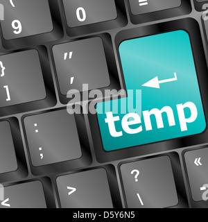 temporäre Word auf Computer-Tastatur-Taste Stockfoto
