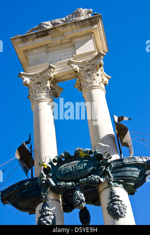 Christopher Columbus-Denkmal-Denkmal in Jardines de Murillo Sevilla Andalusien Andalusien Spanien Europa Stockfoto