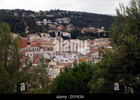 SPANIEN; TOSSA DE MAR; BLICK VON DEN MAUERN DER VILA VELLA Stockfoto