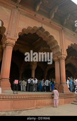 Diwan-i-Aam oder die Halle der Öffentlichkeit dient zur staatlichen Funktionen in das Rote Fort, Alt-Delhi, Indien Stockfoto