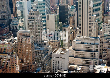 Blick von der Aussichtsplattform des Rockefeller Centers "Top of the Rock" auf Manhattan in New York, USA, 23. September 2012. Foto: Sven Hoppe Stockfoto