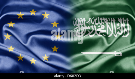 EU und Saudi-Arabien Stockfoto