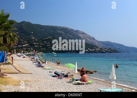 Ansicht von Ipsos Beach Resort, Korfu, Griechenland, Europa Stockfoto