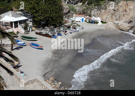 Strand in Nerja, Costa Del Sol, Andalusien Spanien Stockfoto