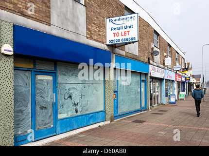 Geschlossen-Ladengeschäft in der High Street, Cardiff, Wales, UK Stockfoto