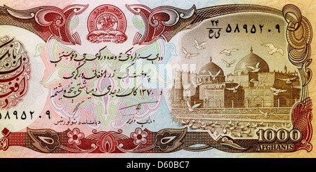 Afghanistan 1000 ein tausend Afghani Banknote Stockfoto