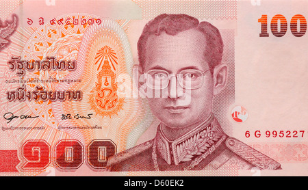 Thailand 100 One hundert Baht Banknote Stockfoto