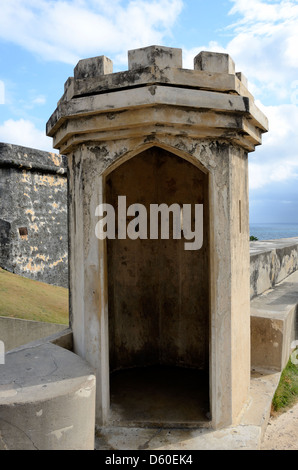 Station in Puerto Rico, San Juan, San Juan National Historic Site, El Morro zu schützen Stockfoto