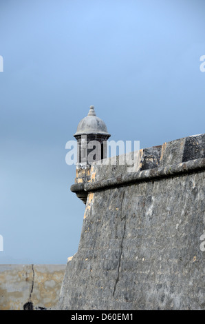 Station in Puerto Rico, San Juan, San Juan National Historic Site, El Morro zu schützen Stockfoto