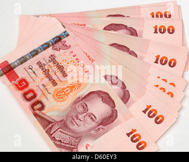 Thailand 100 Banknoten One hundert Baht Stockfoto