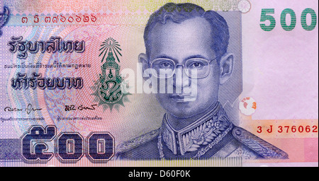 Thailand 500 fünf hundert Baht Banknote Stockfoto