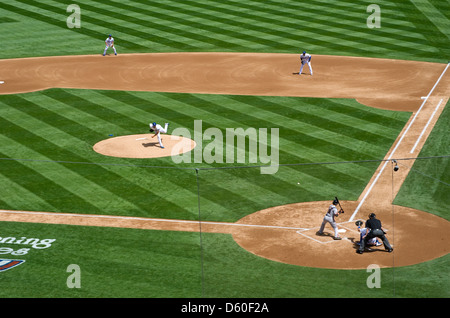 Los Angeles Dodgers Spiel gegen die San Francisco Giants im Dodger Stadium Stockfoto