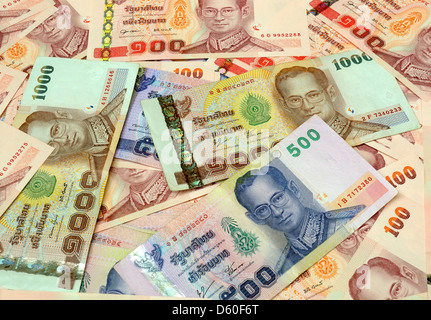 Thailand Baht Banknoten Stockfoto