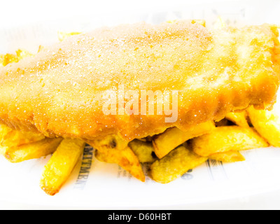 Fish And Chips in Karton Teller Stockfoto