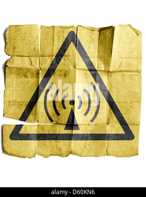 Radiowellen Gefahr Zeichen Stockfoto
