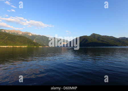 Lugano See Nachtlandschaft Stockfoto